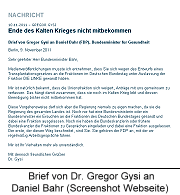 Brief von G. Gysi an D. Bahr