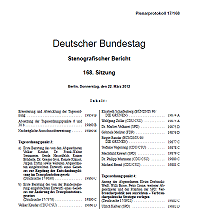 Bild Plenarprotokoll zur Bundestagsdebatte über die Entscheidungslösung bei Organspenden