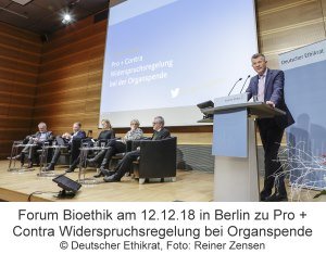 Bild Ethikrat-Podiumsdiskussion am 12.12.18 zu Pro und contra Widerspruchsregelung bei Organspende