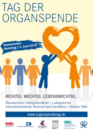 Plakat Tag der Organspende 2018 in Saarbrücken