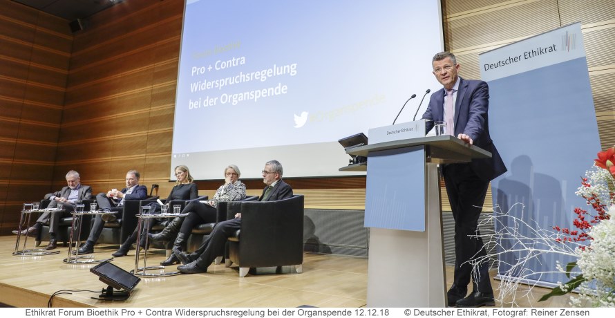 Bild Ethikrat-Podiumsdiskussion am 12.12.18 zu Pro und contra Widerspruchsregelung bei Organspende