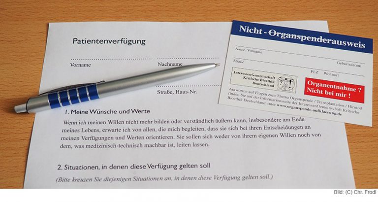 Organspende und Patientenverfügung